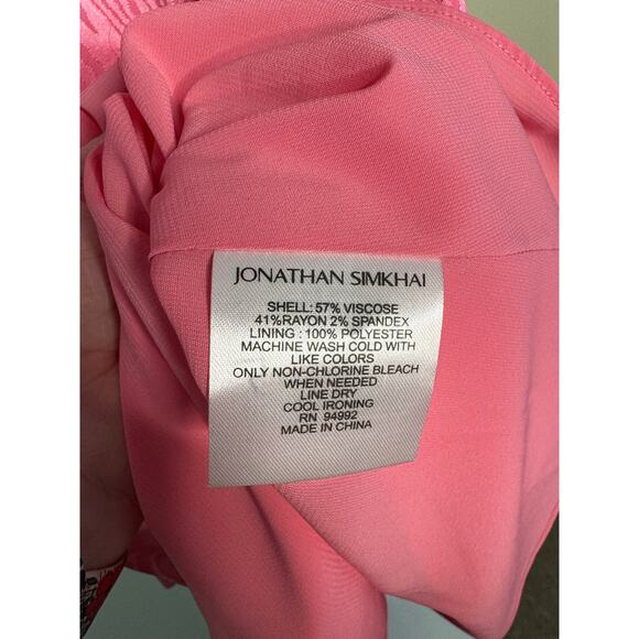 Jonathan Simkhai NWT Holland Satin-moire Mini Dress in Camellia Size 0 - Picture 6 of 9